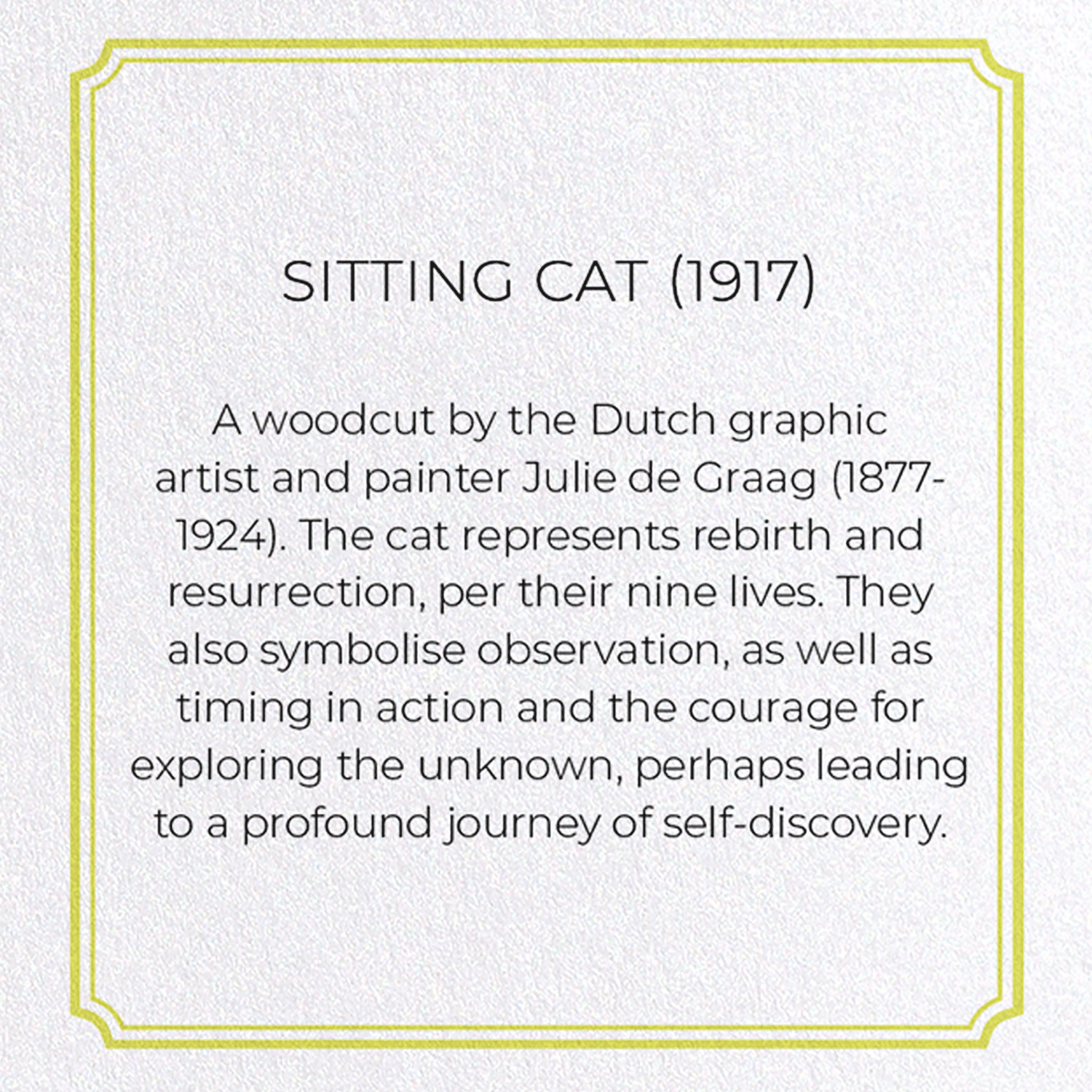 SITTING CAT (1917): Vintage Greeting Card