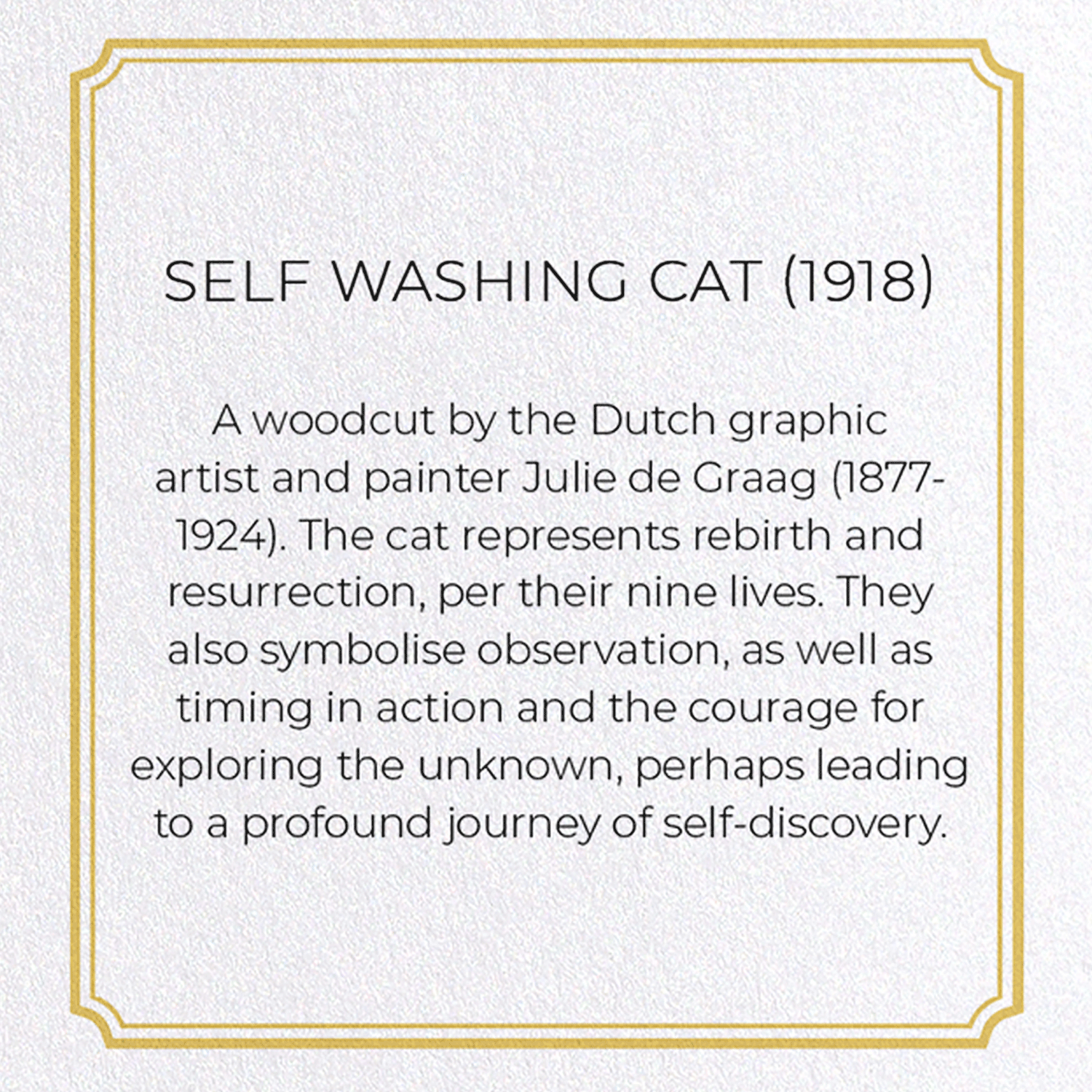 SELF WASHING CAT (1918): Vintage Greeting Card