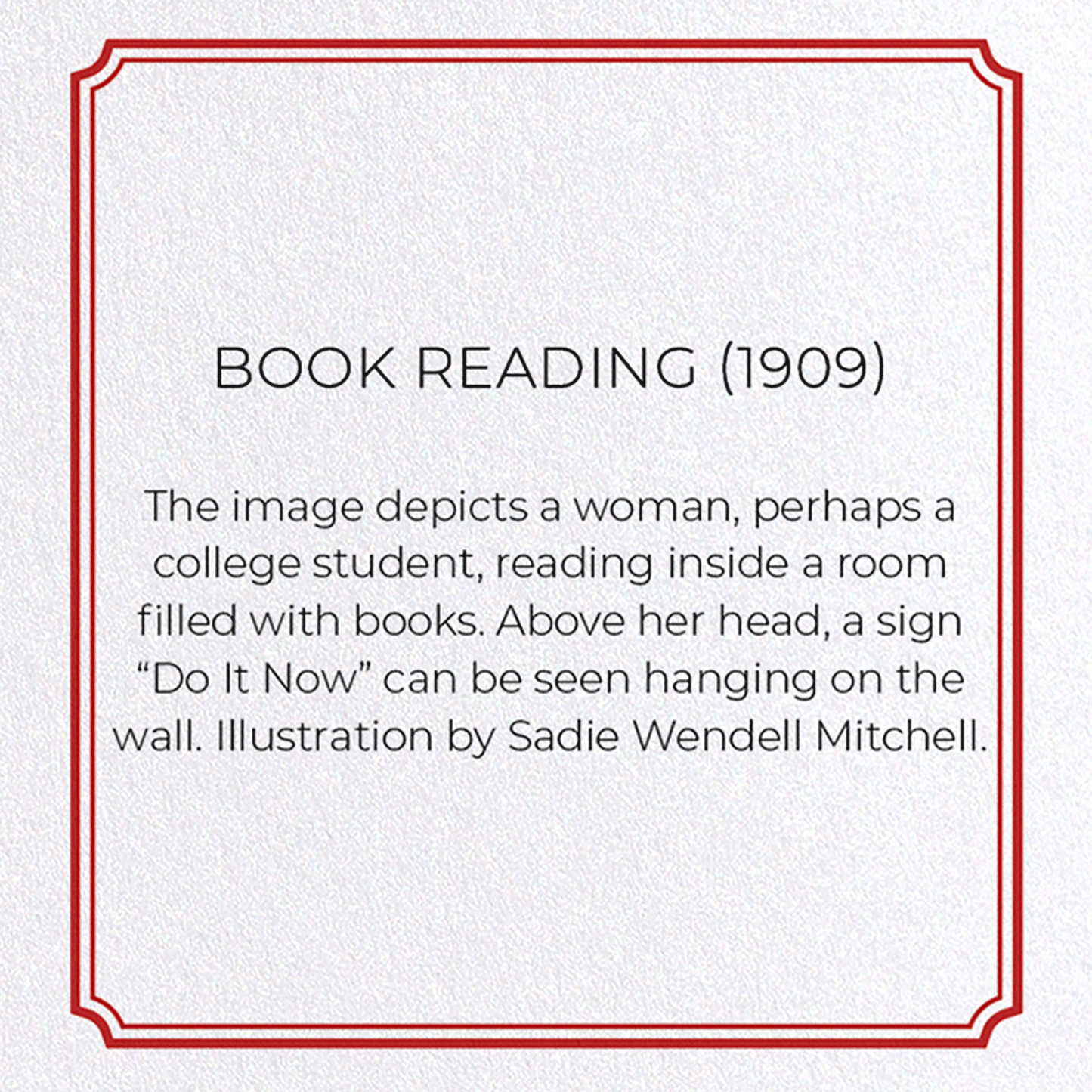 BOOK READING (1909): Vintage Greeting Card