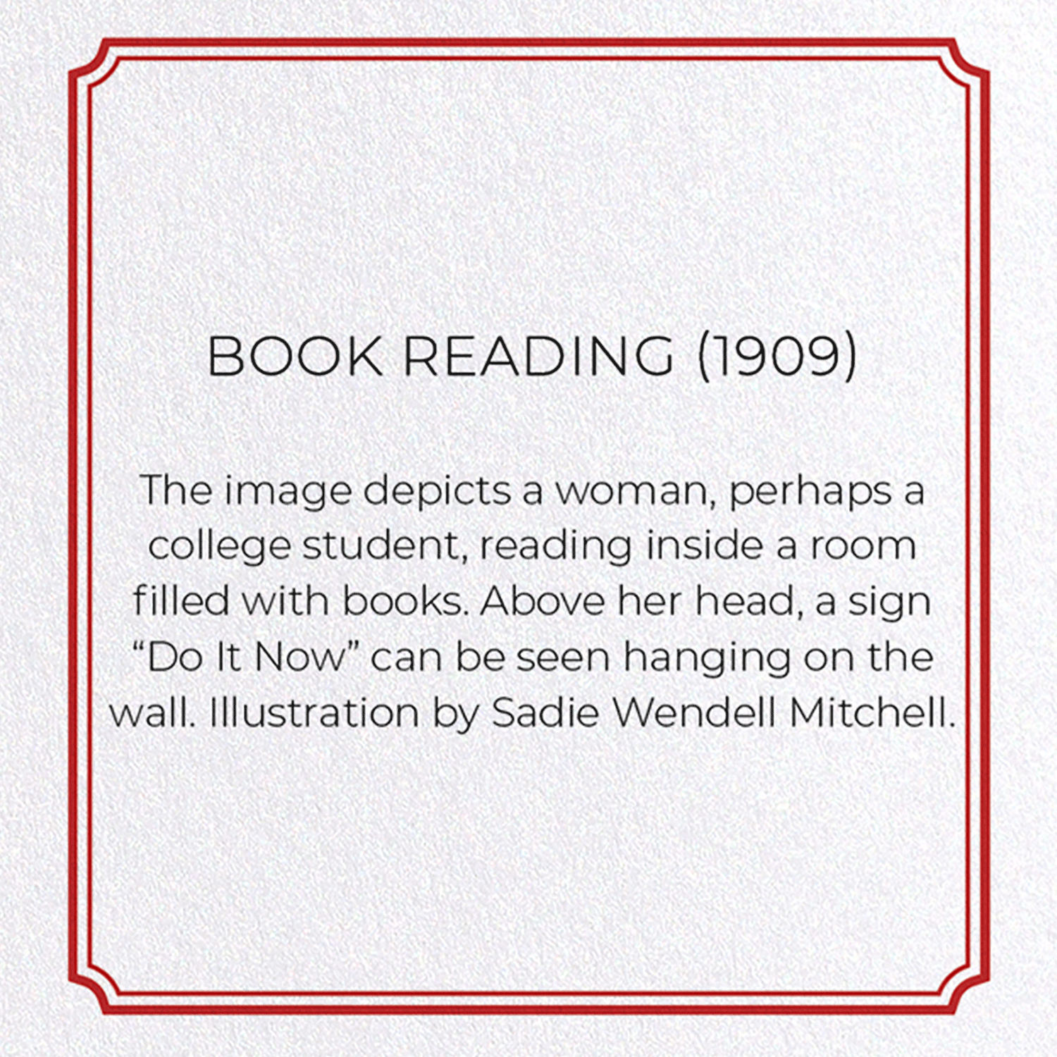 BOOK READING (1909): Vintage Greeting Card