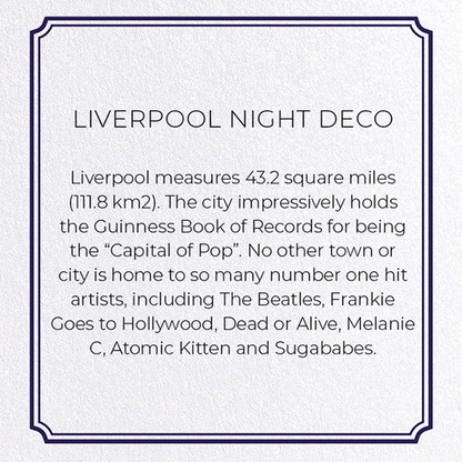 LIVERPOOL NIGHT DECO: Modern deco Greeting Card