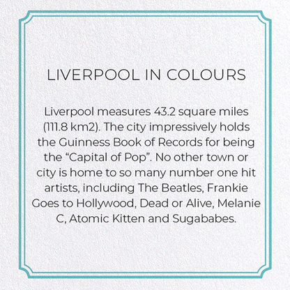LIVERPOOL IN COLOURS: Modern deco Greeting Card