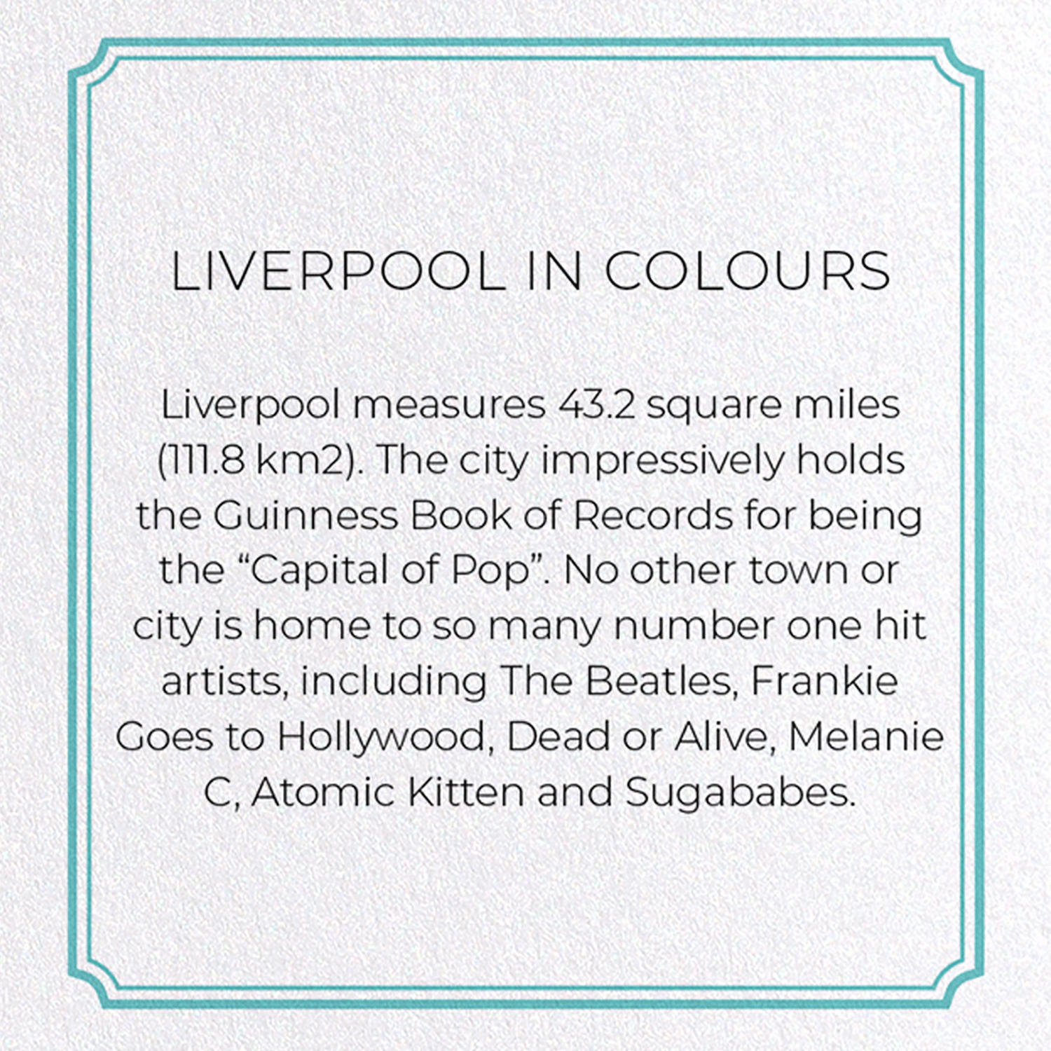 LIVERPOOL IN COLOURS: Modern deco Greeting Card