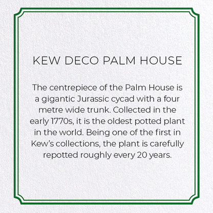 KEW DECO PALM HOUSE: Modern deco Greeting Card