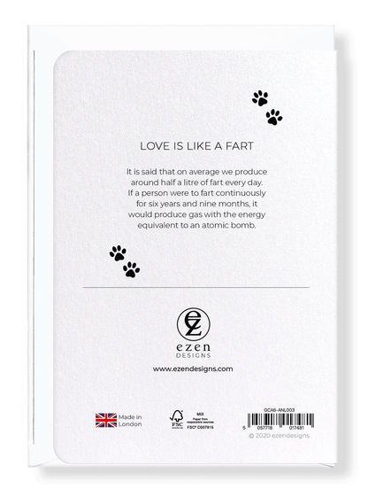 Ezen Designs - Love is like a fart - Greeting Card - Back