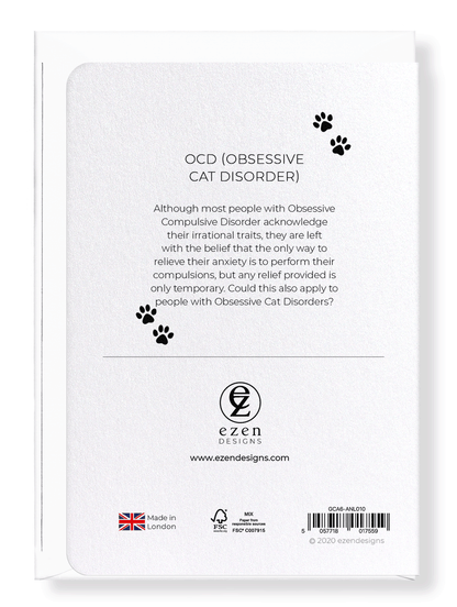 Ezen Designs - OCD (Obsessive Cat Disorder) - Greeting Card - Back