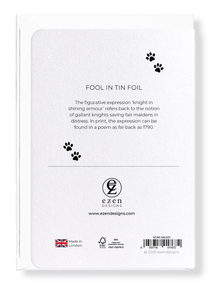 Ezen Designs - Fool in tin foil - Greeting Card - Back