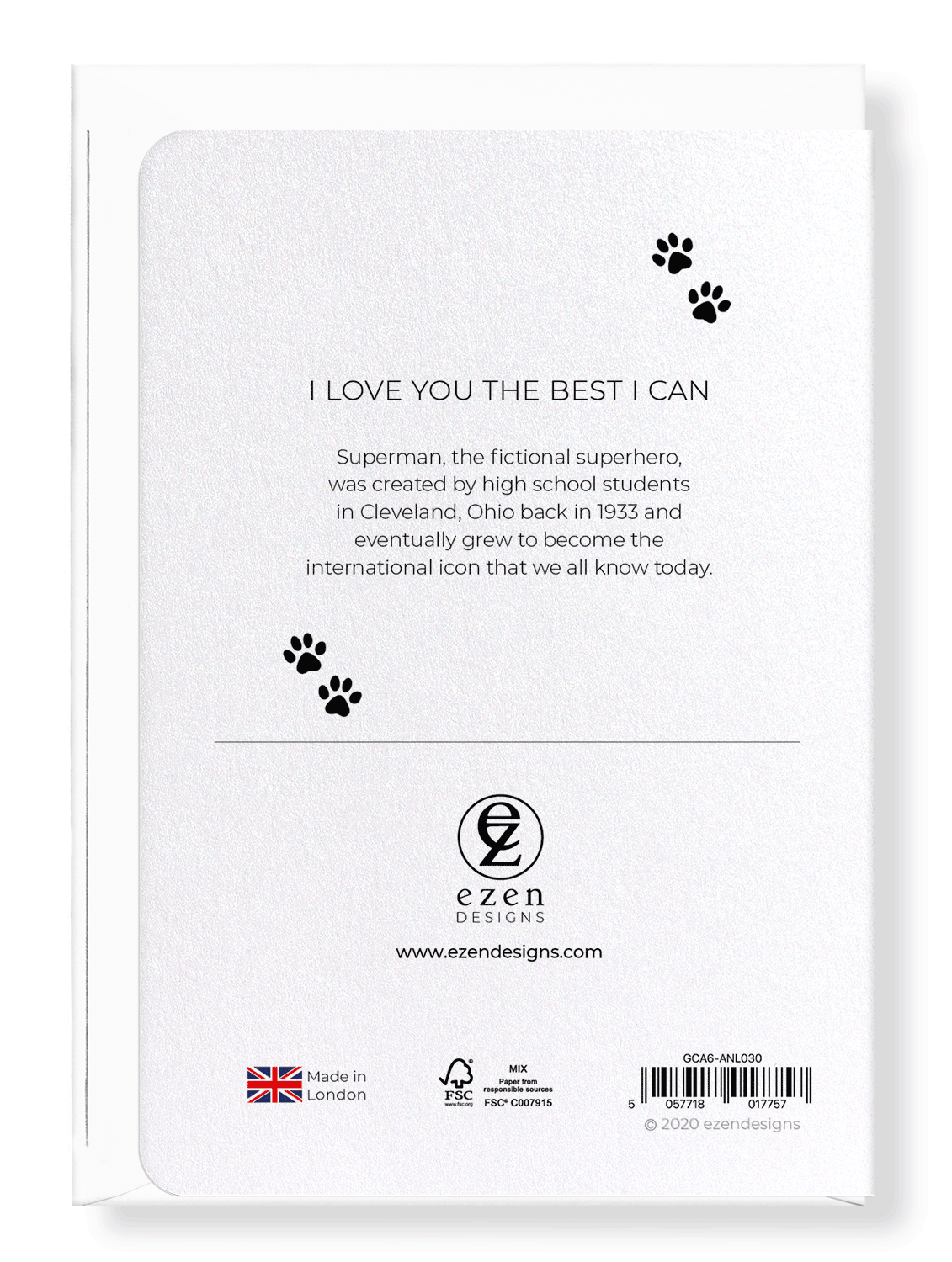 Ezen Designs - I love you the best I can - Greeting Card - Back