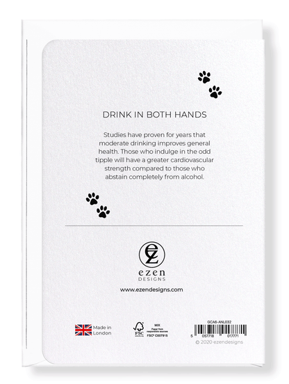 Ezen Designs - Drink in both hands - Greeting Card - Back