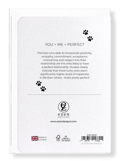Ezen Designs - You + me = perfect - Greeting Card - Back