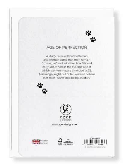 Ezen Designs - Age of perfection - Greeting Card - Back