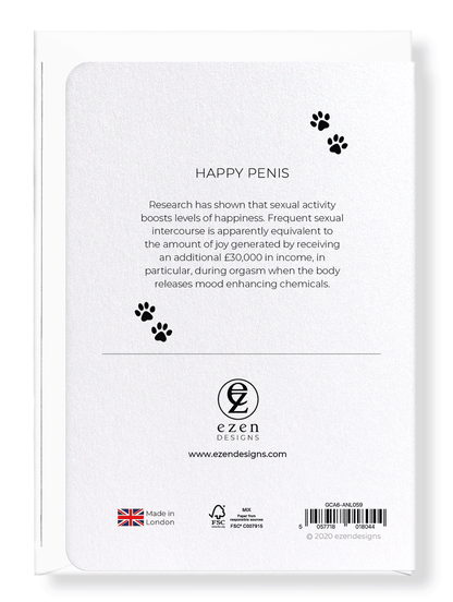 Ezen Designs - Happy penis - Greeting Card - Back