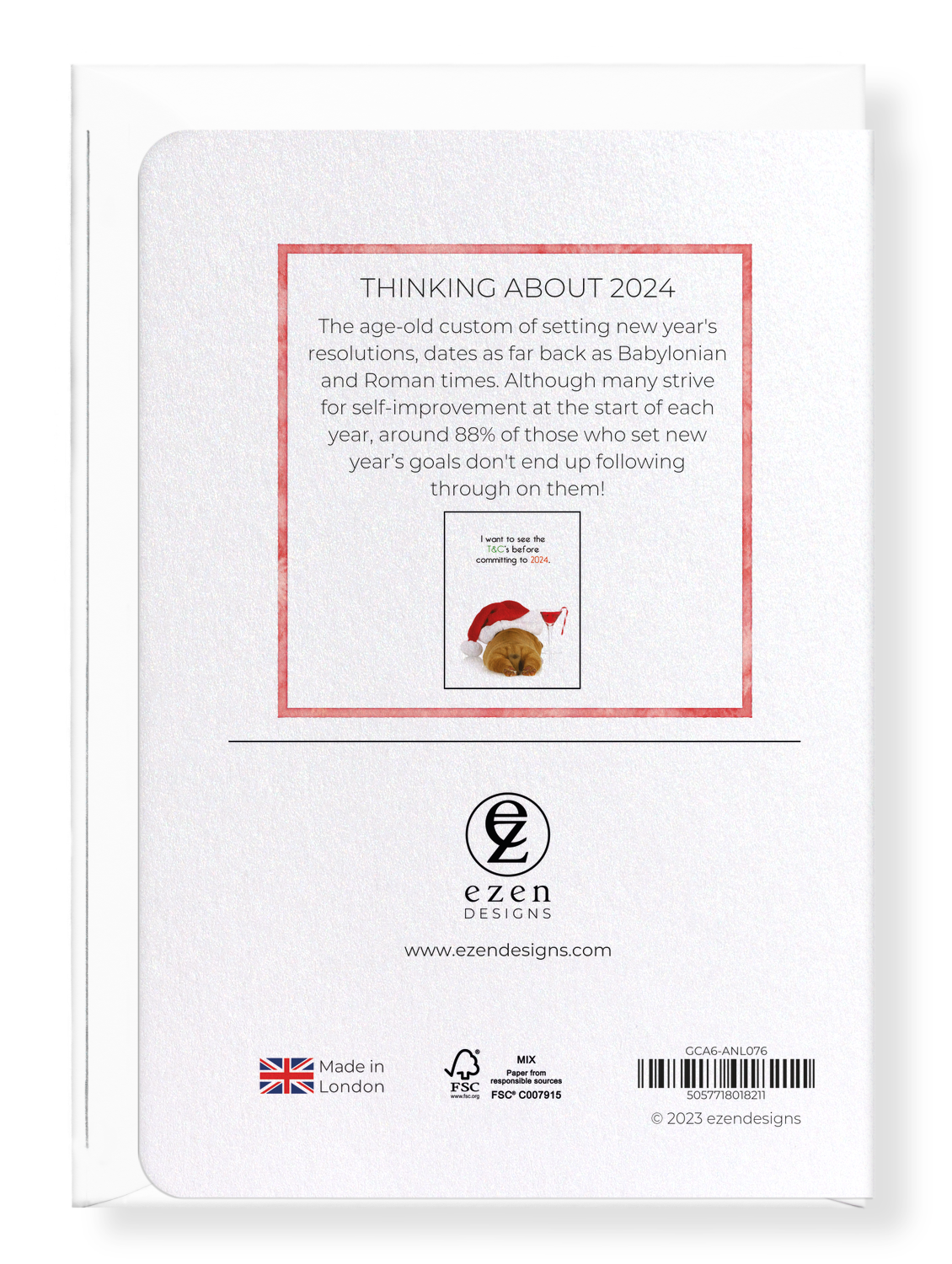 Ezen Designs - Thinking about 2024 - Greeting Card - Back