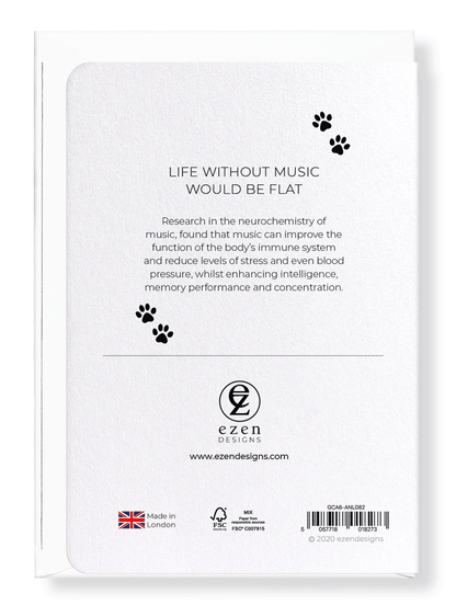 Ezen Designs - Life without music would be flat - Greeting Card - Back