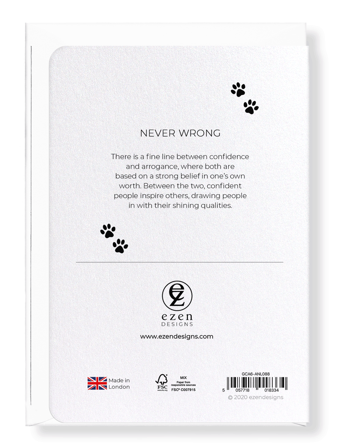 Ezen Designs - Never wrong - Greeting Card - Back