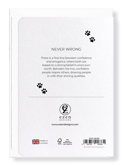 Ezen Designs - Never wrong - Greeting Card - Back