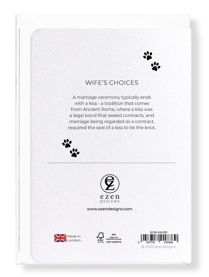 Ezen Designs - Wife's choices - Greeting Card - Back