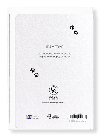 Ezen Designs - It's a trap - Greeting Card - Back