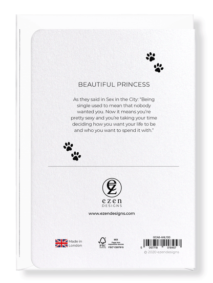 Ezen Designs - Beautiful princess - Greeting Card - Back