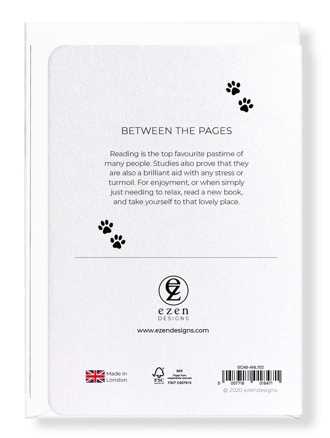 Ezen Designs - Between the pages - Greeting Card - Back