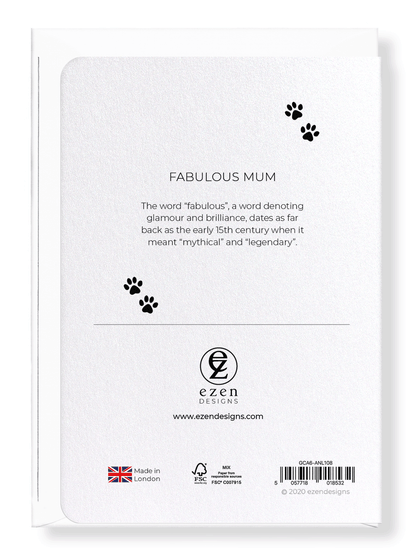 Ezen Designs - Fabulous mum - Greeting Card - Back