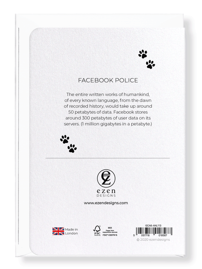 Ezen Designs - Facebook police - Greeting Card - Back