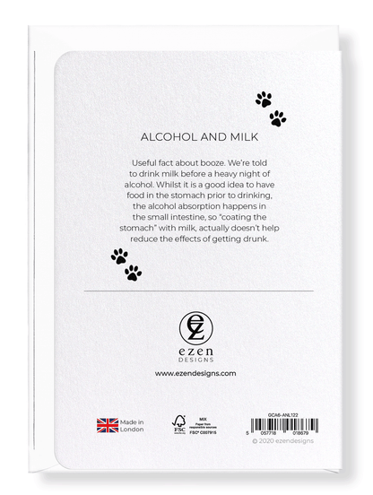 Ezen Designs - Alcohol and milk  - Greeting Card - Back
