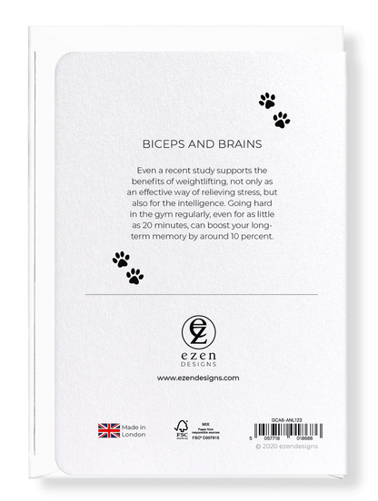 Ezen Designs - Biceps and brains  - Greeting Card - Back