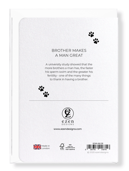 Ezen Designs - Brother makes a man great - Greeting Card - Back