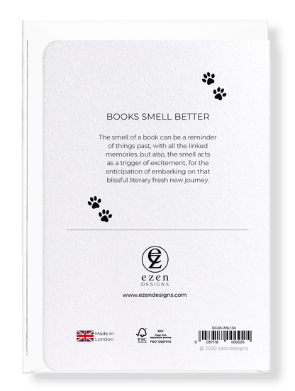 Ezen Designs - Books smell better - Greeting Card - Back