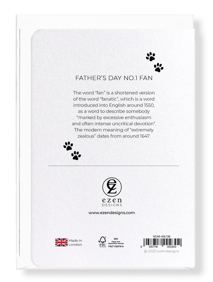 Ezen Designs - Father's day no.1 fan - Greeting Card - Back
