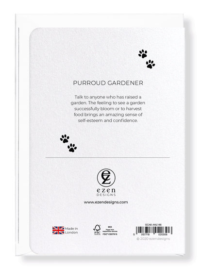 Ezen Designs - Purroud gardener - Greeting Card - Back