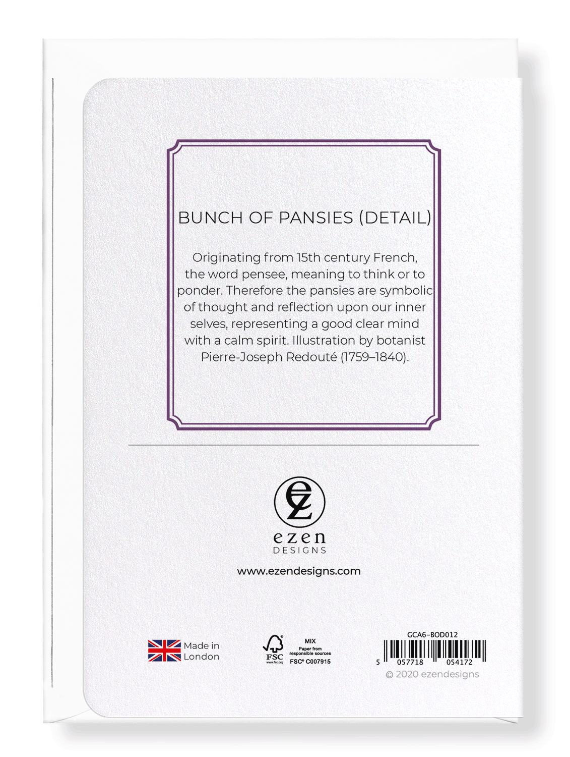 BUNCH OF PANSIES: Botanical Greeting Card