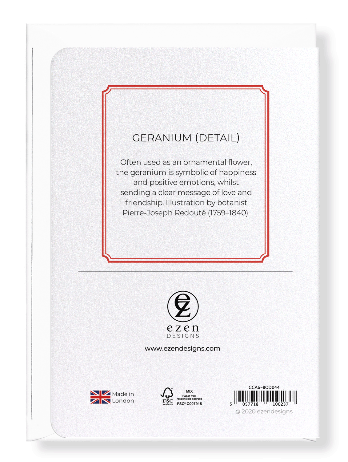 GERANIUM: Botanical Greeting Card