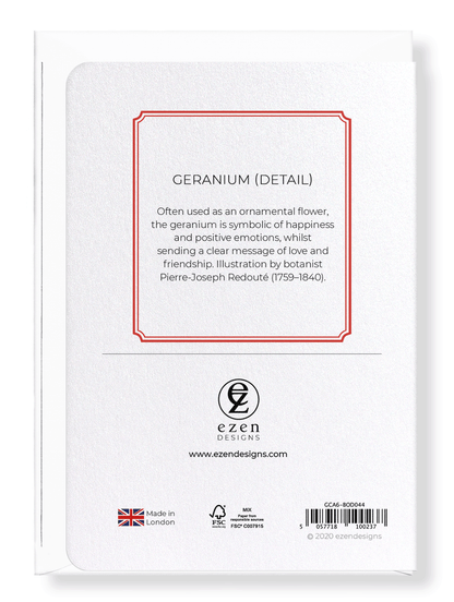 GERANIUM: Botanical Greeting Card