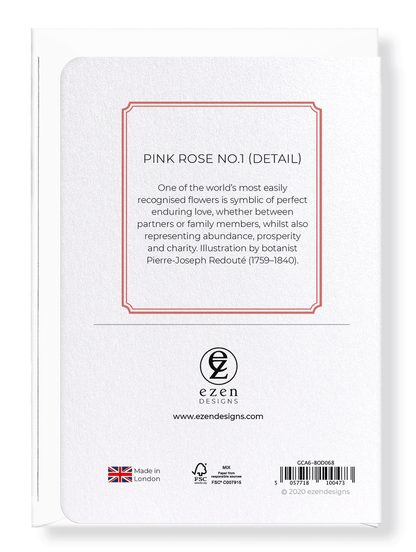 PINK ROSE NO.1: Botanical Greeting Card