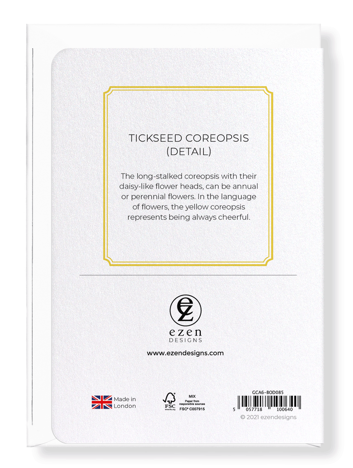 TICKSEED COREOPSIS: Botanical Greeting Card