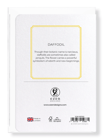 Ezen Designs - Daffodil - Greeting Card - Back