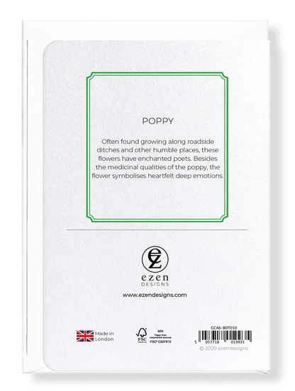 Ezen Designs - Poppy - Greeting Card - Back