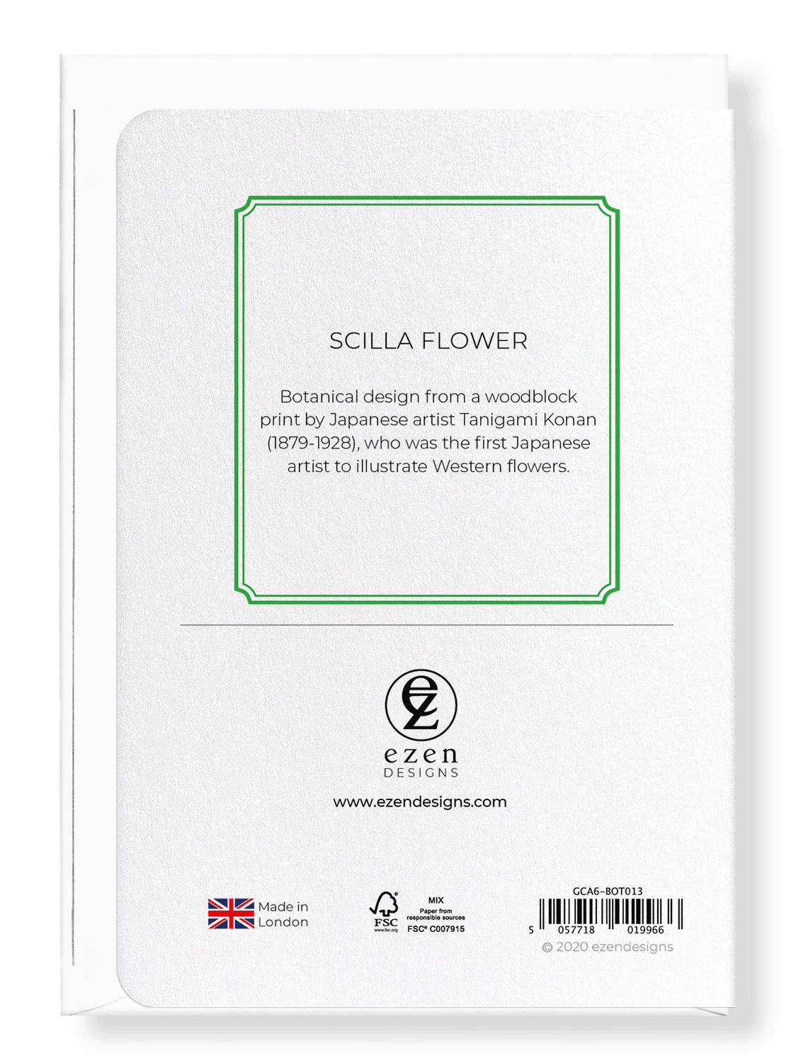 Ezen Designs - Scilla flower - Greeting Card - Back
