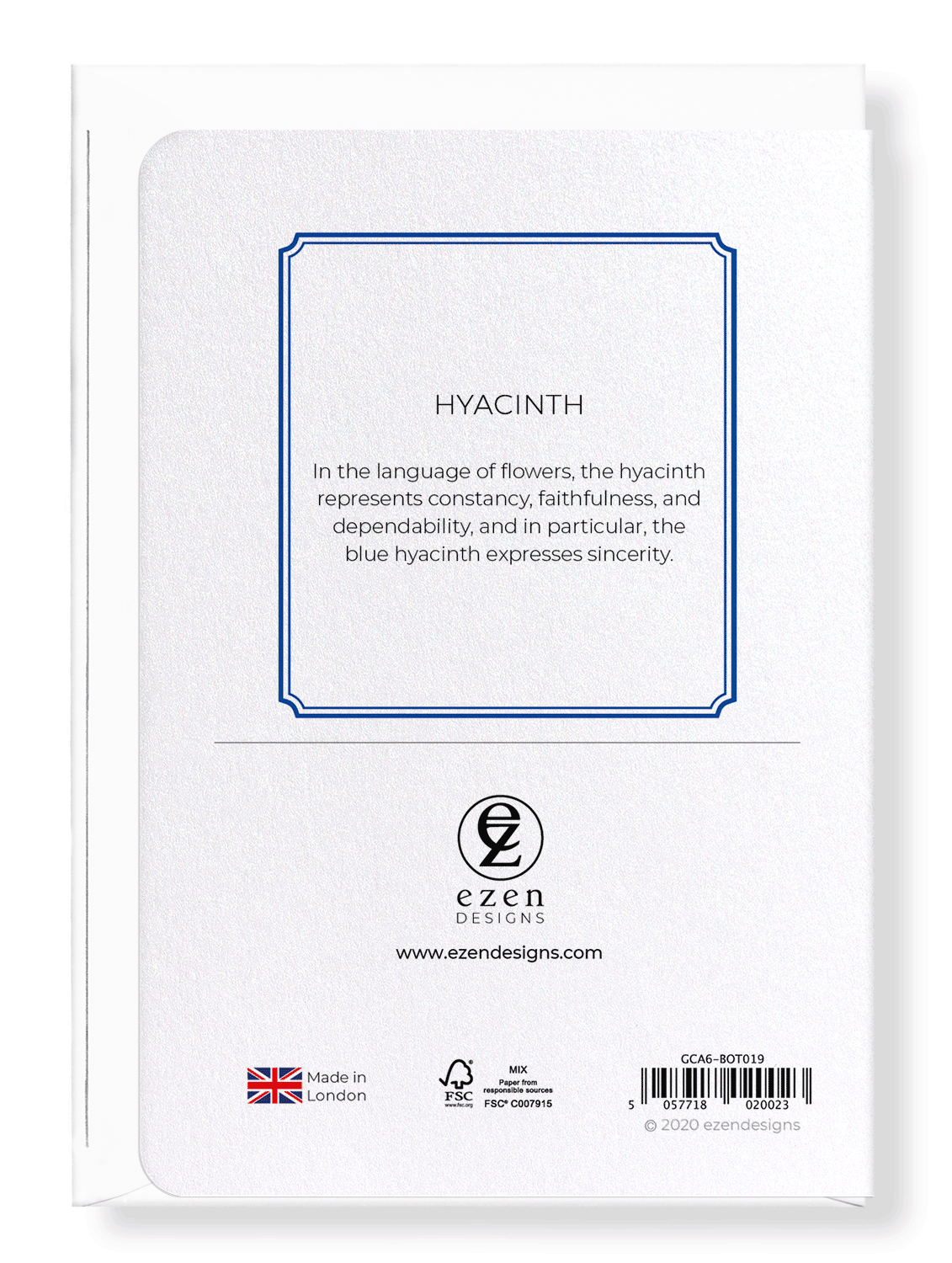 Ezen Designs - Hyacinth - Greeting Card - Back