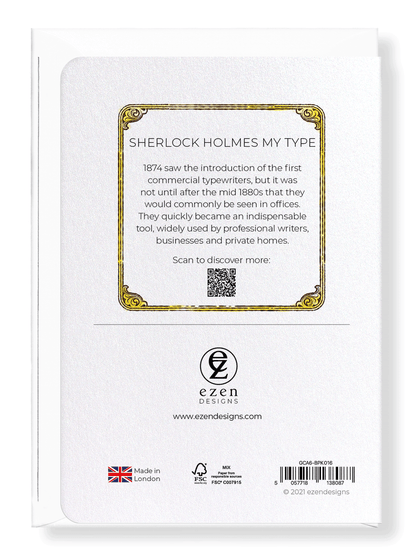 Ezen Designs - Sherlock Holmes my type - Greeting Card - Back