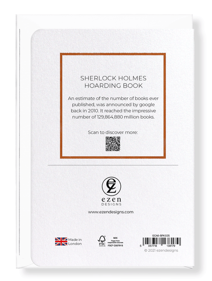 Ezen Designs - Sherlock Holmes Hoarding book - Greeting Card - Back