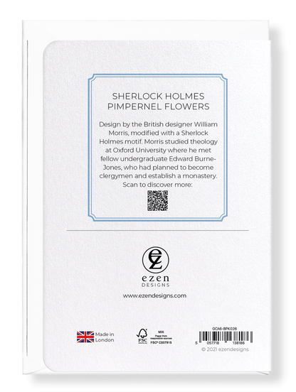 Ezen Designs - Sherlock Holmes Pimpernel flowers - Greeting Card - Back