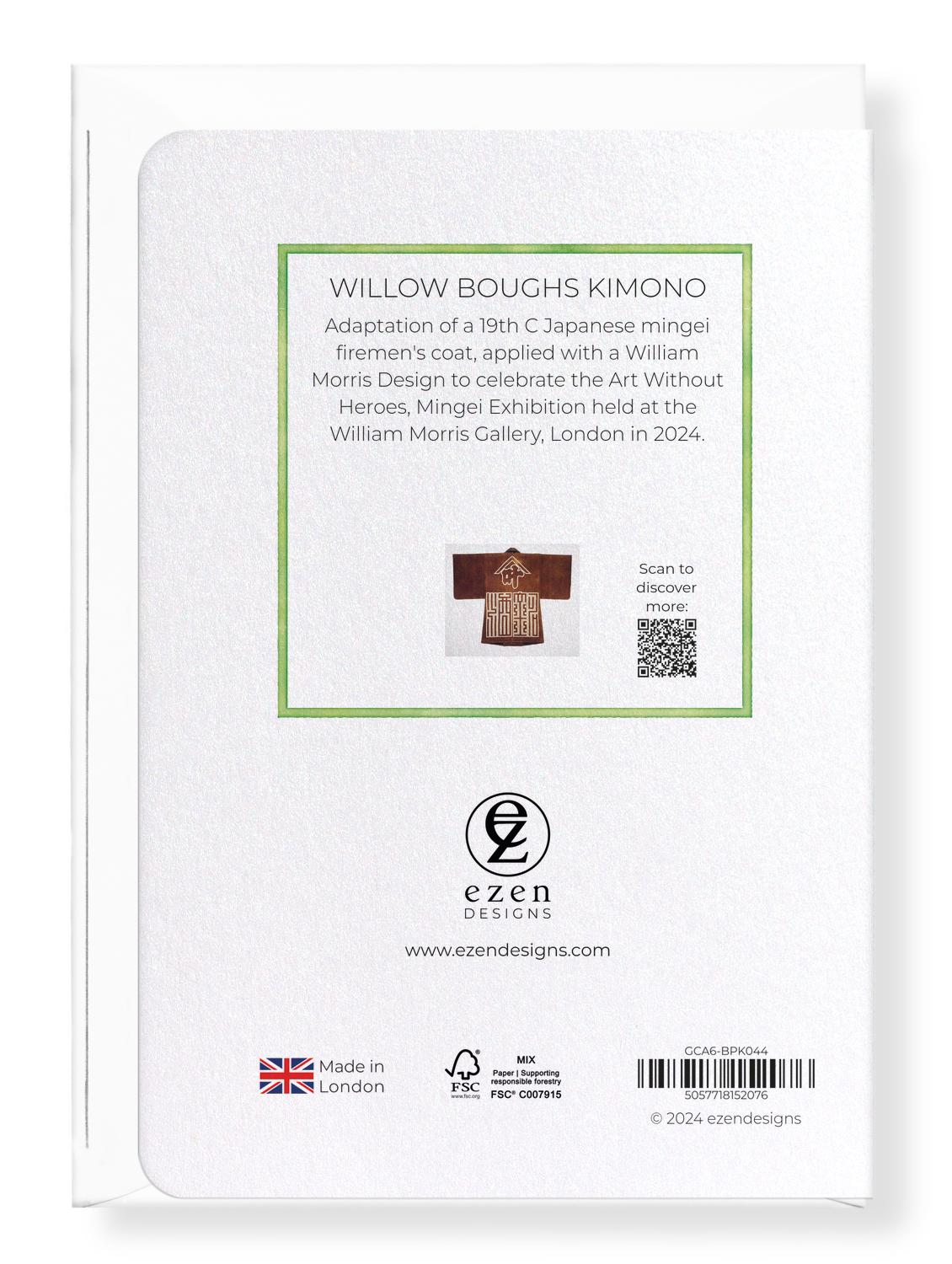 Ezen Designs - Willow Boughs Kimono - Greeting Card - Back