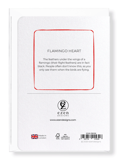 Ezen Designs - Flamingo heart - Greeting Card - Back