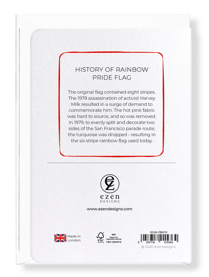 Ezen Designs - History of rainbow pride flag - Greeting Card - Back
