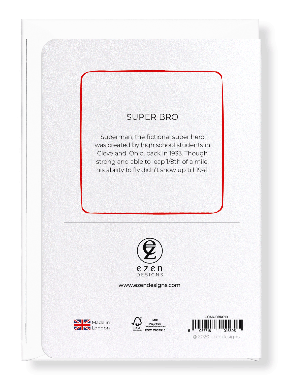 Ezen Designs - Super bro - Greeting Card - Back