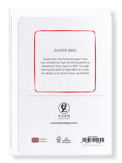 Ezen Designs - Super bro - Greeting Card - Back