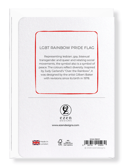 Ezen Designs - LGBT rainbow pride flag - Greeting Card - Back